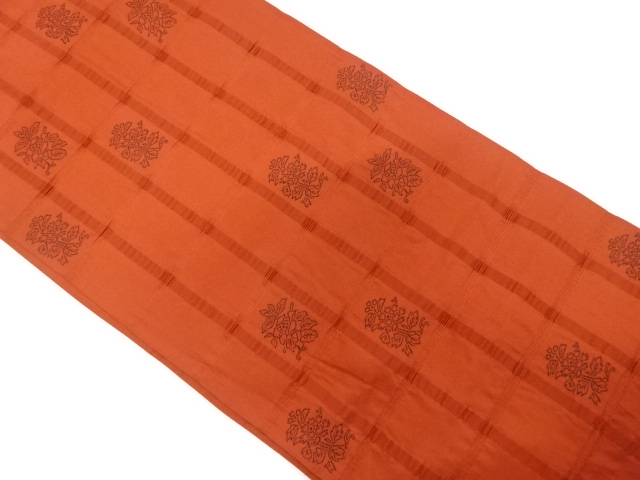 JAPANESE FUKURO OBI / MATELASSE / WOVEN FLORAL PLANTS